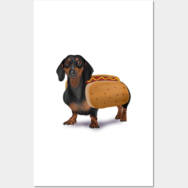 Dachshund dressed as hot dog top